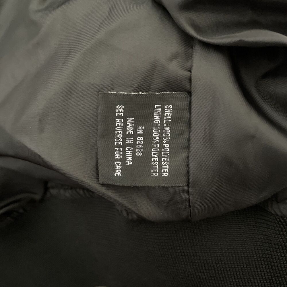 Southpole Women M Cropped Bomber Jacket Black Ruched Satin Y2K Gorpcore Tech - Picture 13 of 16